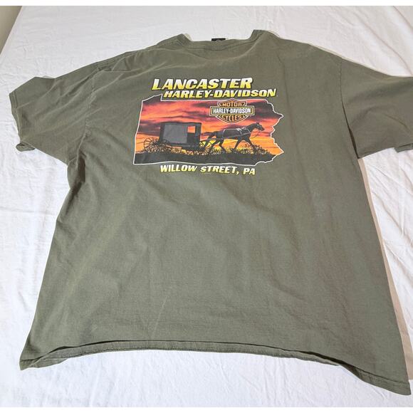 Harley Davidson t-shirt. 3XL w/ Amish Buggy Willow Street, PA on the back - Picture 2 of 3